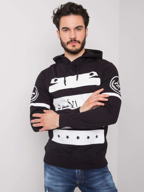 Men's black sweatshirt with Cameron print