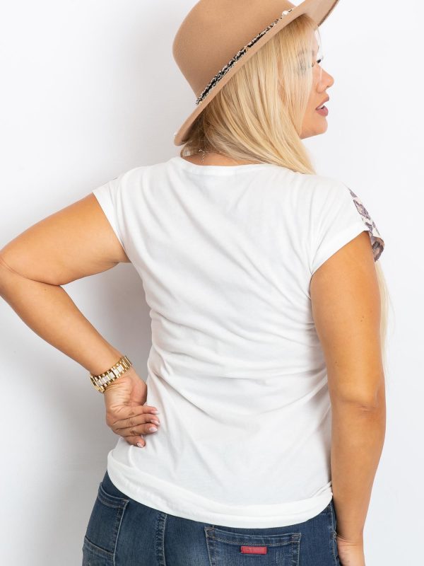 Beige and brown T-shirt East PLUS SIZE