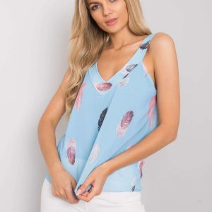 Light Blue Oaklyn Pattern Top