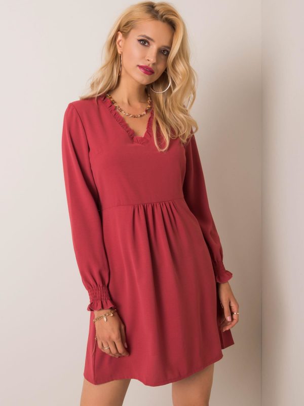 Dark coral dress Xenia RUE PARIS