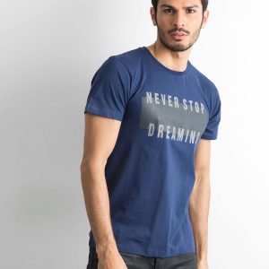 Men's T-shirt with print navy blue