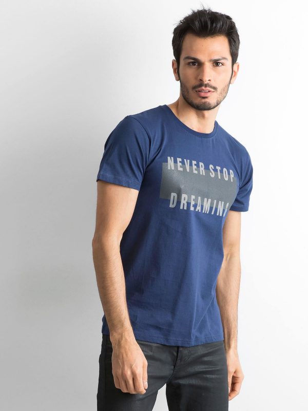 Men's T-shirt with print navy blue