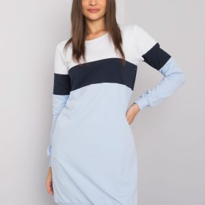 White and navy blue dress Feliciana RUE PARIS