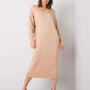 Beige knitted dress Amrita RUE PARIS