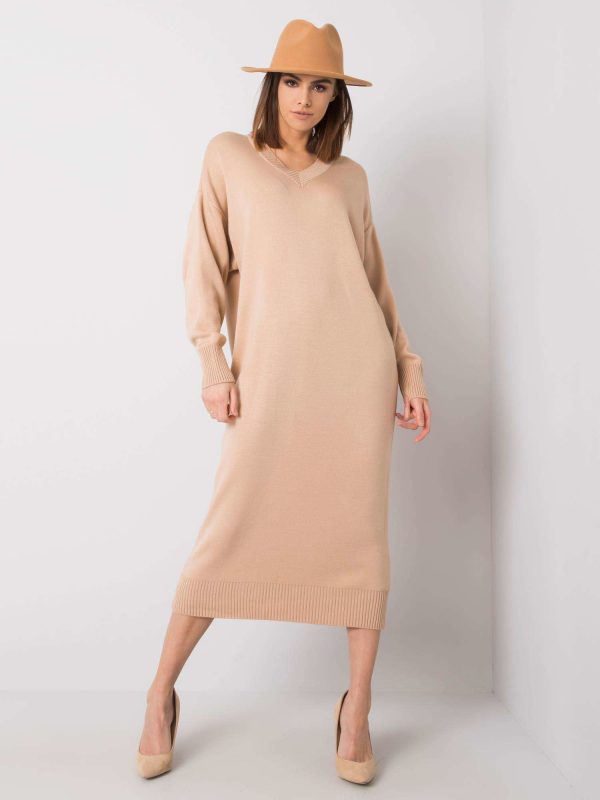 Beige knitted dress Amrita RUE PARIS