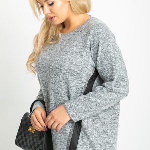 Grey plus size blouse Fanita