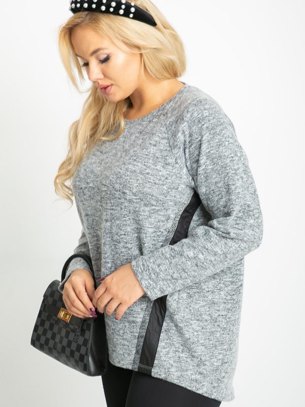 Grey plus size blouse Fanita