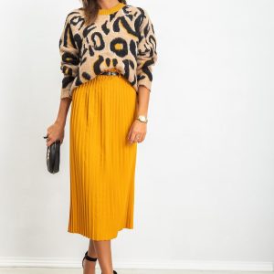 RUE PARIS Tammy mustard skirt