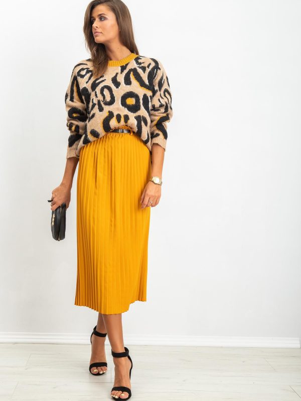 RUE PARIS Tammy mustard skirt