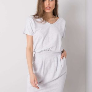 Light grey melange casual dress Aimee RUE PARIS