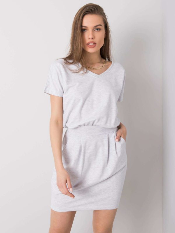 Light grey melange casual dress Aimee RUE PARIS