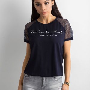 Navy blue t-shirt with inscription