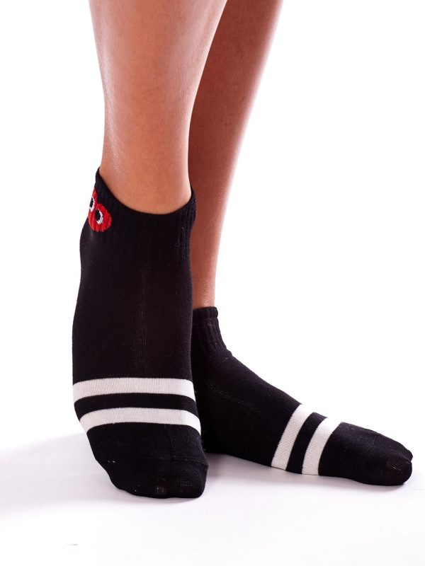 Black socks with hearts 3-pack