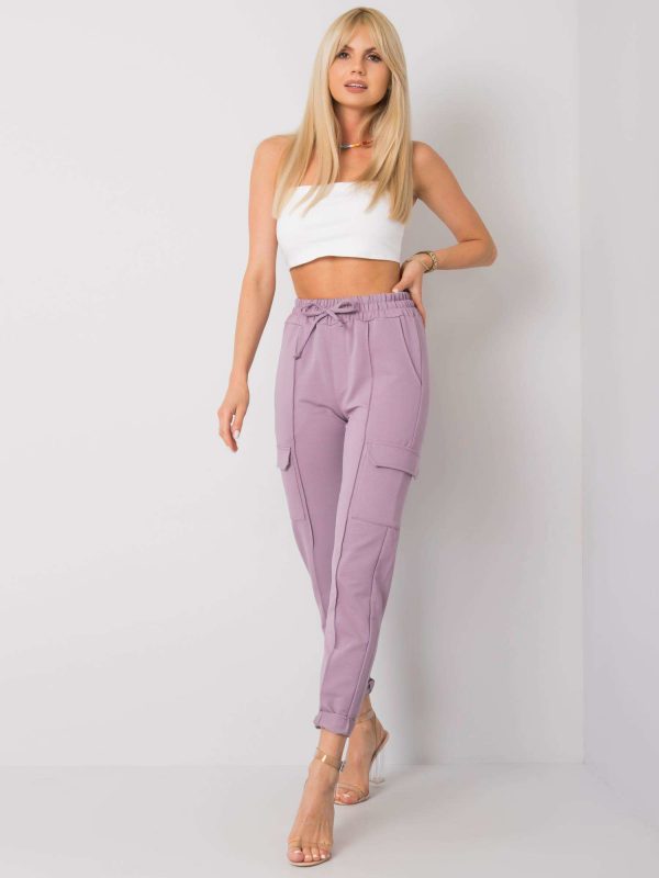 Purple sweatpants with pockets Despina RUE PARIS