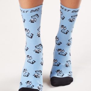 Blue Patterned Ladies Socks