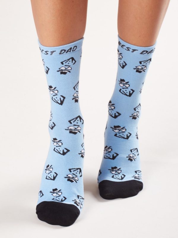 Blue Patterned Ladies Socks