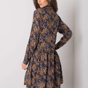 Dark blue dress with prints Millenia FRESH MADE