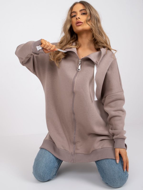 Dark beige sweatshirt with pockets Morocco