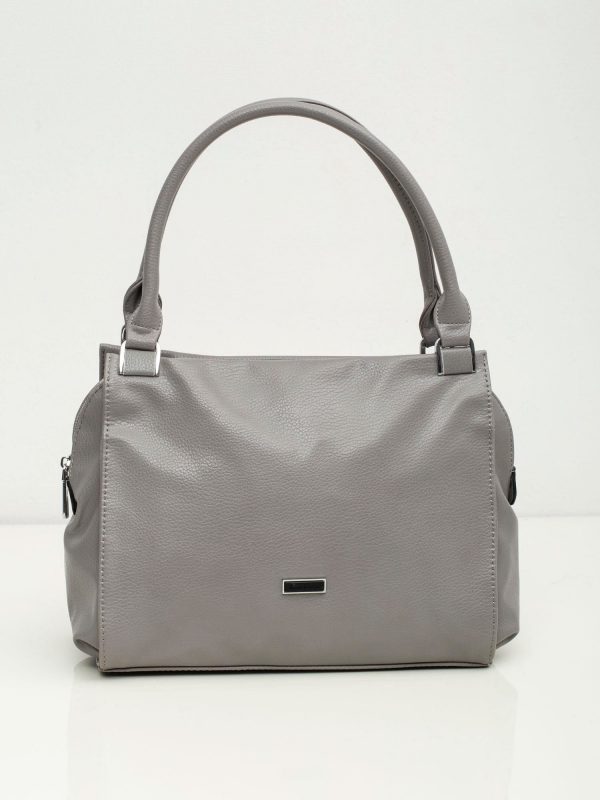 Grey Eco Leather Shoulder Bag