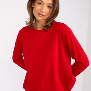 Red loose blouse basic Renata