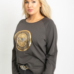 Khaki blouse plus size Logo