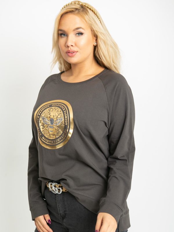 Khaki blouse plus size Logo