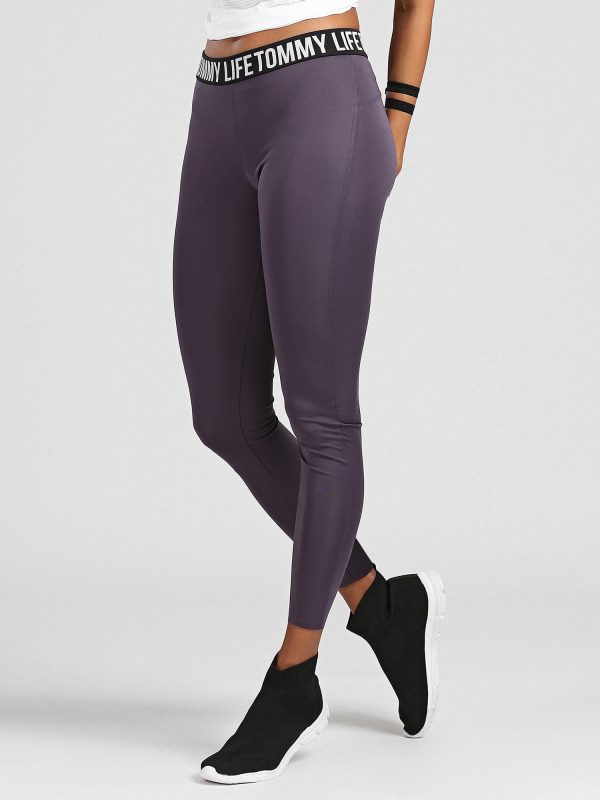 TOMMY LIFE Purple & White Leggings