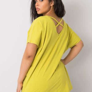 Lenora light green plus size blouse