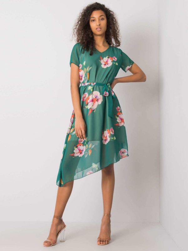 Dark green flower dress Noemie