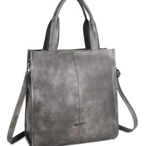 Silver eco-leather city bag LUIGISANTO