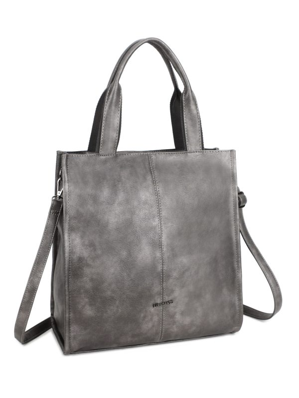 Silver eco-leather city bag LUIGISANTO