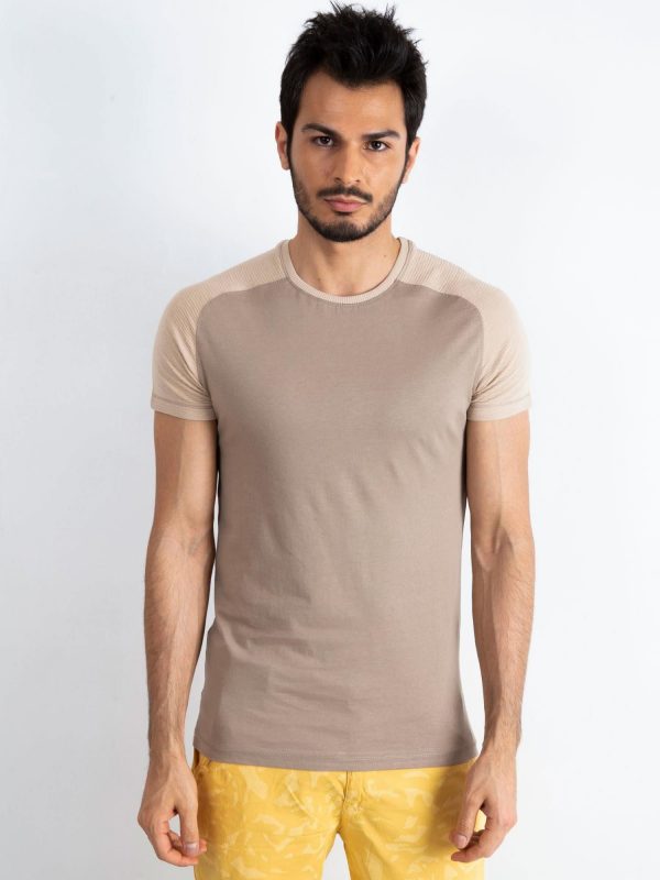 Dark Beige Men's T-Shirt Spaceship