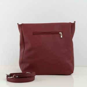 Burgundy eco-leather ladies bag