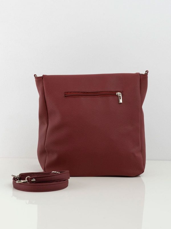 Burgundy eco-leather ladies bag