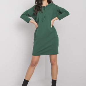 Dark green dress with pockets Ordino RUE PARIS