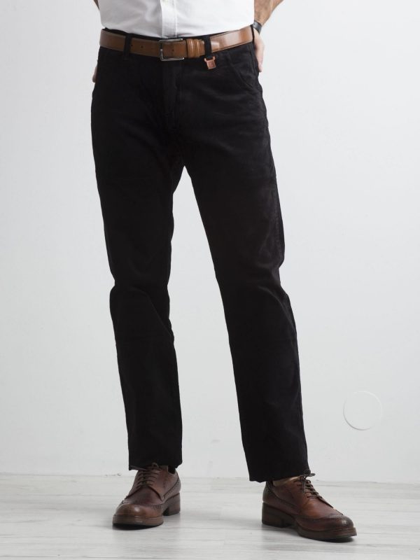 Men's Black Fabric Pants