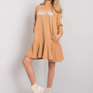 Sherine Camel Sweatshirt Dress