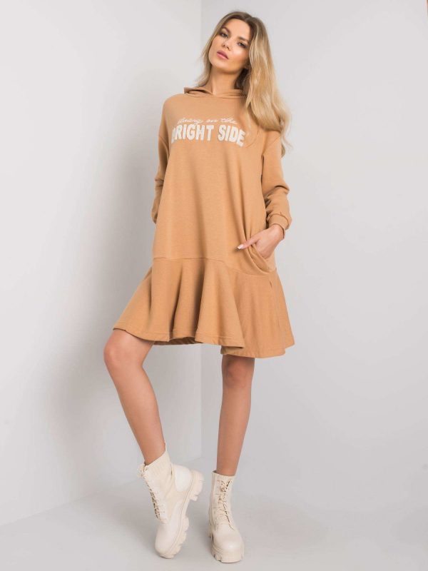 Sherine Camel Sweatshirt Dress