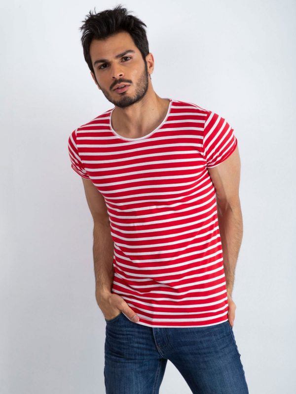 Red and White Men's T-Shirt Jupiter