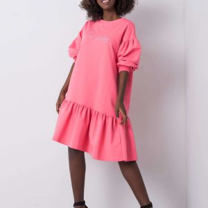 Pink dress with ruffle Janelle