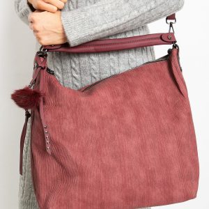 Burgundy striped bag