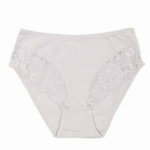 Grey women's panties with lace