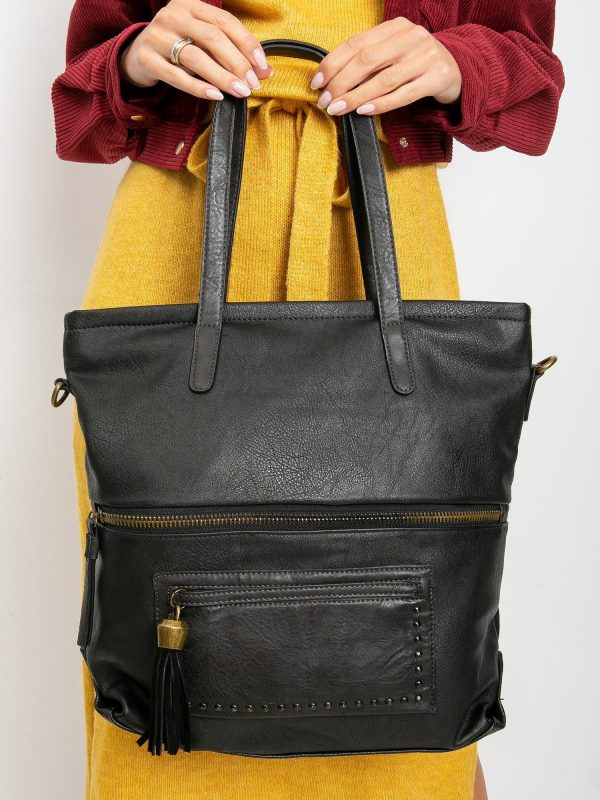 Black eco leather handbag