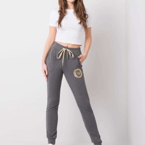 Dark Grey Melange Sweatpants Stylish