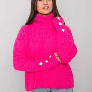 Pink women's turtleneck sweater Emrie RUE PARIS