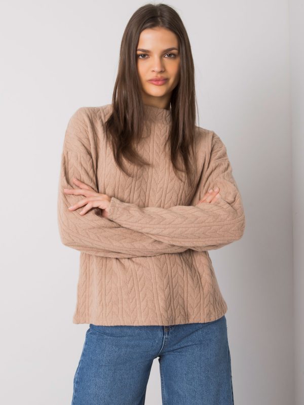 Dark beige sweater with small pattern Brailey RUE PARIS