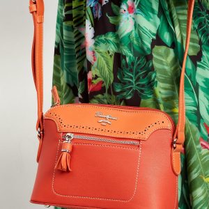 Orange Eco Leather Messenger Bag