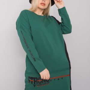 Dark green cotton tunic plus size Eleasha