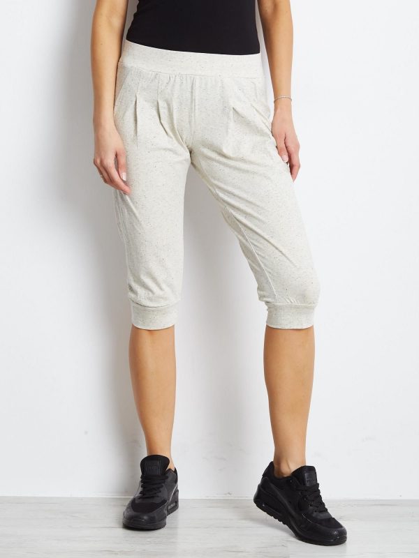 Ecru capri sweatpants