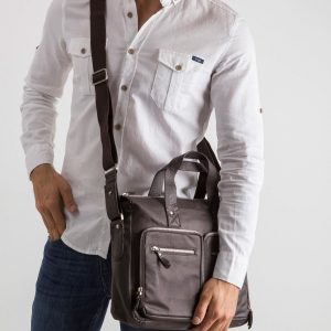 Brown Men's Bag with Detachable Strap